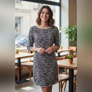 Max Studio Tweed Style Long Sleeve Dress, Size Small
